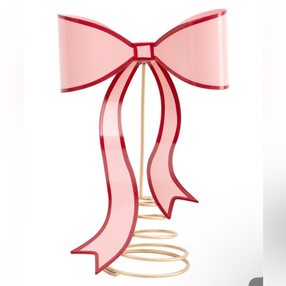 Cynthia Rowley Other - Cynthia Rowley Pink Pastel Coquette Metal Christmas Bow Tree Topper NWT